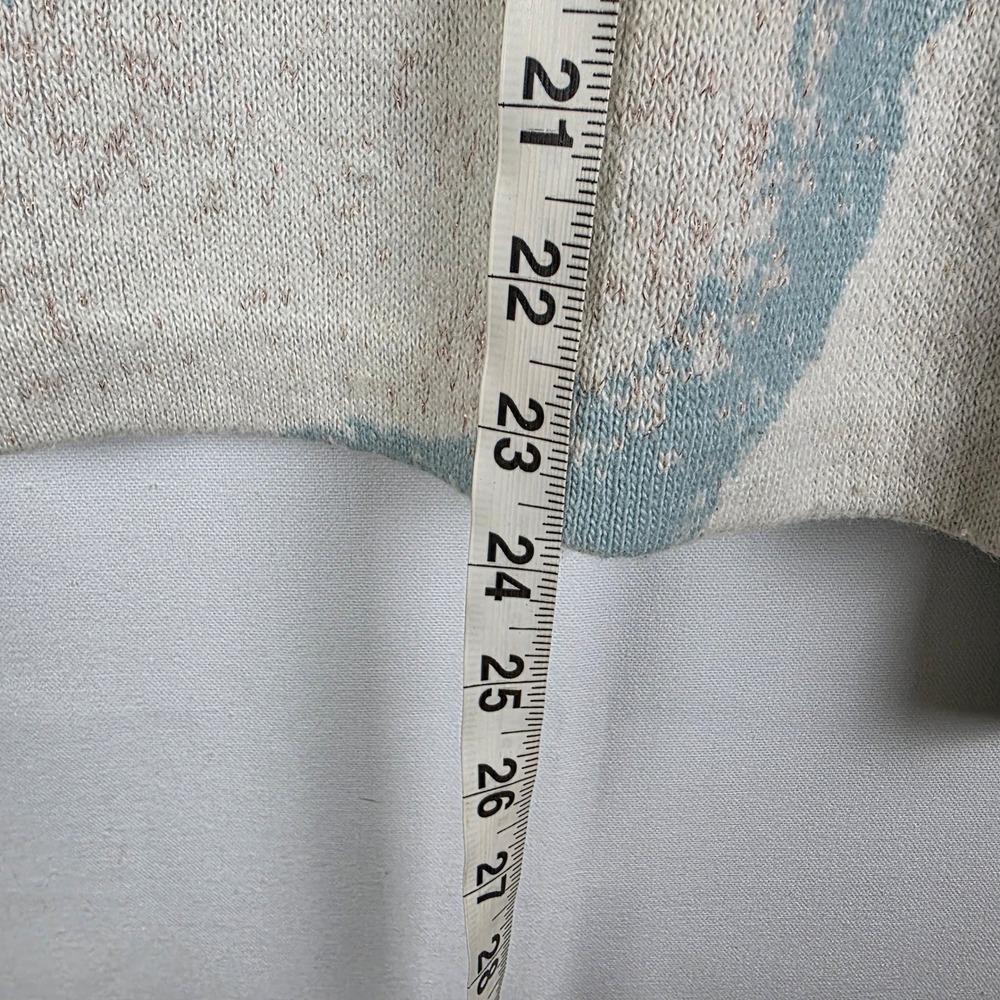 Sleeping on Snow Anthropologie Blue Cream Metallic Marble Knit Sweater‎ Small - Picture 7 of 7